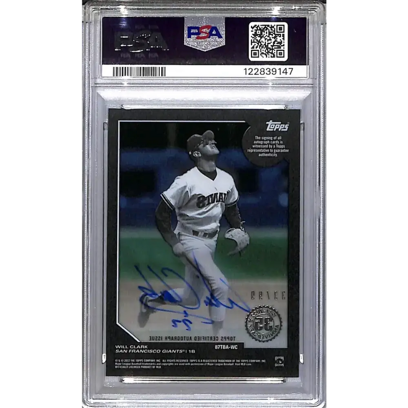 2022 Topps Clearly Authentic 1987 Green #87TBA-WC Will Clark PSA 8 NM-MT Auto 33/99 San Francisco Giants - Baseball