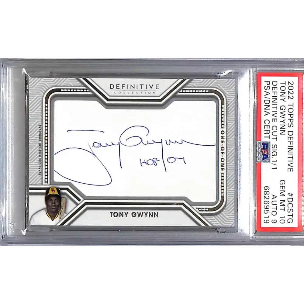 2022 Topps Definative Cut Signature #DCS-TG Tony Gwynn PSA 10 GEM MINT Auto 1/1 San Diego Padres - Baseball Card Single