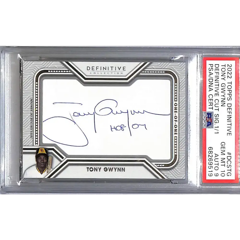 2022 Topps Definative Cut Signature #DCS-TG Tony Gwynn PSA 10 GEM MINT Auto 1/1 San Diego Padres - Baseball Card Single