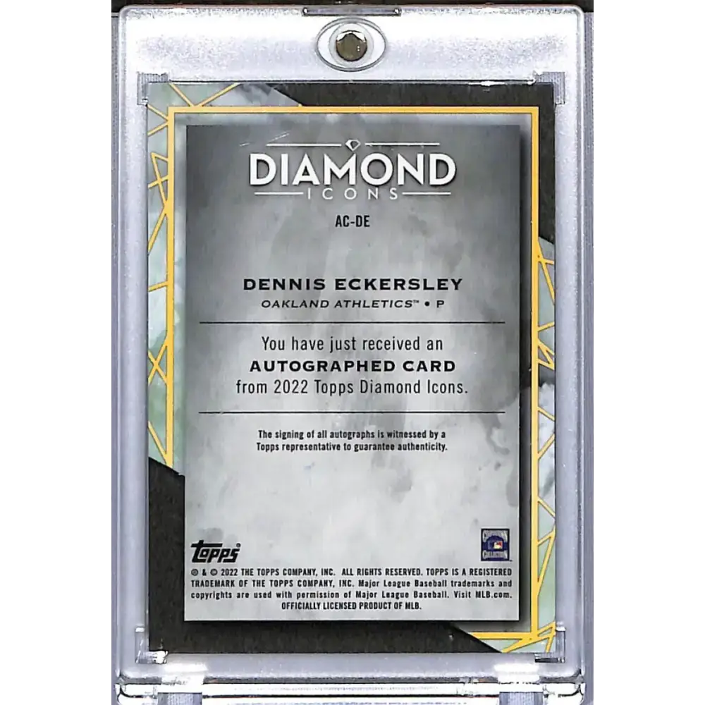 2022 Topps Diamond Icons #AC-DE Dennis Eckersley NM-MT Auto 21/25 Oakland Athletics - Baseball Card Single