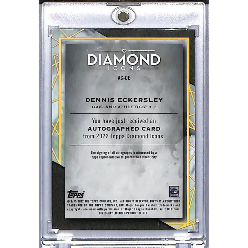 2022 Topps Diamond Icons #AC-DE Dennis Eckersley NM-MT Auto 21/25 Oakland Athletics - Baseball Card Single