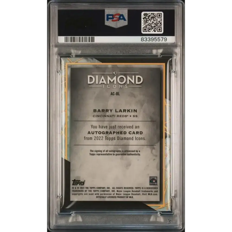 2022 Topps Diamond Icons #ACBL Barry Larkin PSA 9 MINT Auto 1/25 Cincinnati Reds Baseball Card - Baseball Card Single
