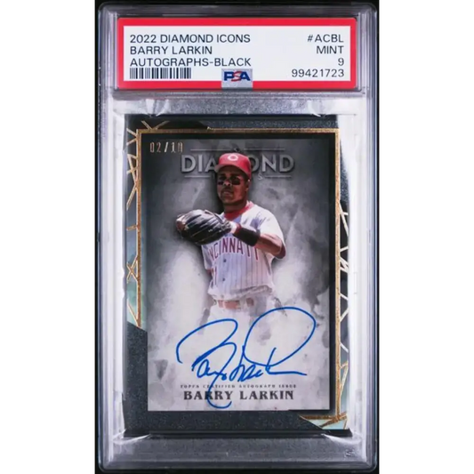 2022 Topps Diamond Icons #ACBL Barry Larkin PSA 9 MINT Auto 2/10 Cincinnati Reds Baseball Card - Baseball Card Single
