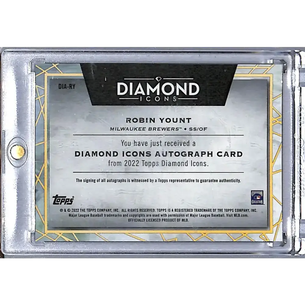 2022 Topps Diamond Icons #DIARY Robin Yount NM-MT Auto 9/10 Milwaukee Brewers Baseball Card - Baseball Card Single