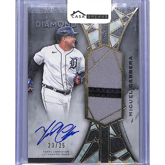 2022 Topps Diamond Icons Jumbo Patch #AJP-MC Miguel Cabrera EX Excellent MEM Auto 23/25 Detroit Tigers - Baseball Card