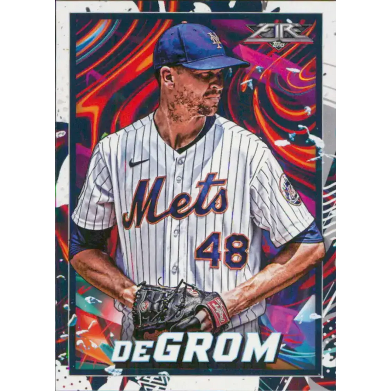 2022 Topps Fire #72 Jacob deGrom NM-MT New York Mets Baseball Card - Baseball Card Single