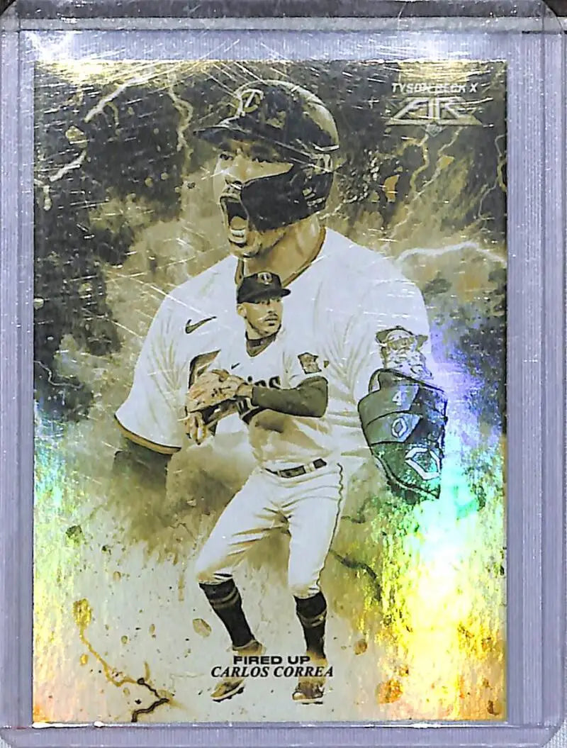 2022 Topps Fire Fired Up #FIU-7 Carlos Correa NM-MT Minnesota Twins - Baseball Card Single