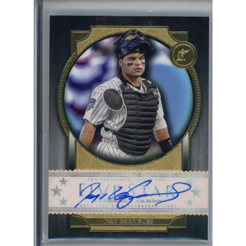 2022 Topps Five Star #FSA-IR Ivan Rodriguez NM-MT Auto Florida Marlins Baseball Card - Baseball Card Single