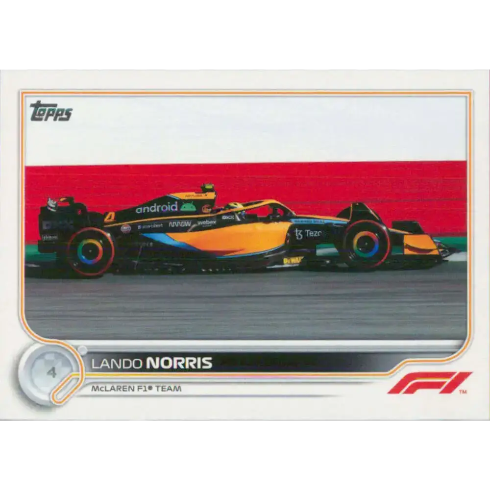 2022 Topps Formula 1 #119 Lando Norris NM-MT Racing Card - Racing Card Single