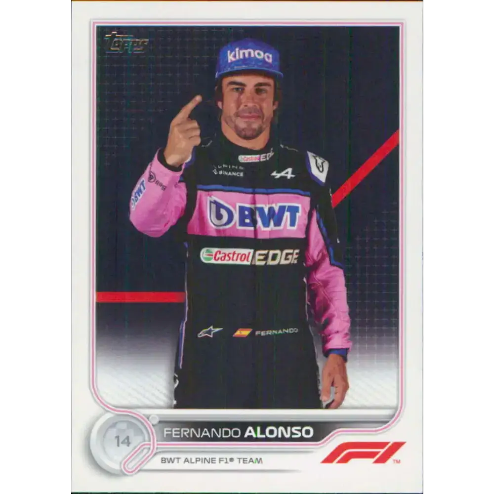2022 Topps Formula 1 #13 Fernando Alonso NM-MT Racing Card - Racing Card Single