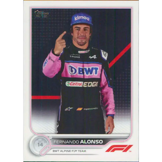 2022 Topps Formula 1 #13 Fernando Alonso NM-MT Racing Card - Racing Card Single