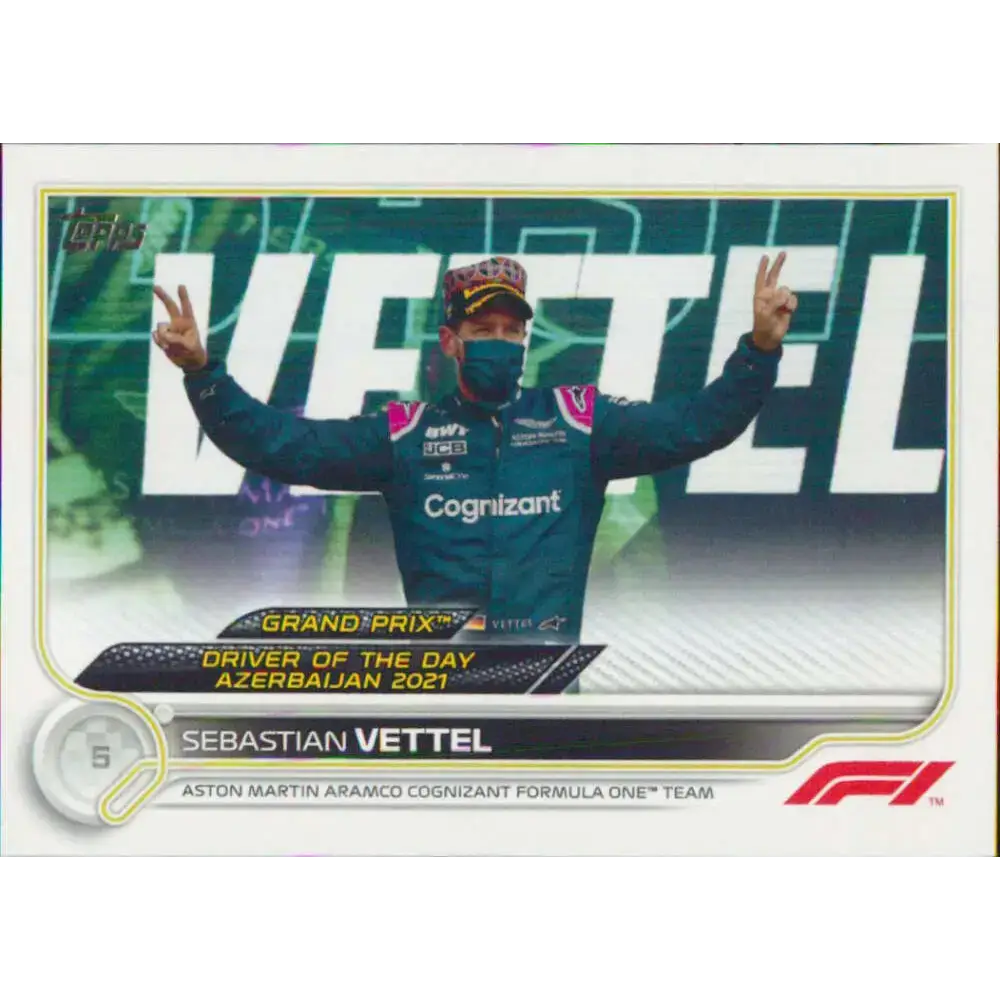 2022 Topps Formula 1 #178 Sebastian Vettel NM-MT Racing Card - Racing Card Single