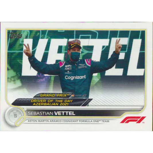 2022 Topps Formula 1 #178 Sebastian Vettel NM-MT Racing Card - Racing Card Single