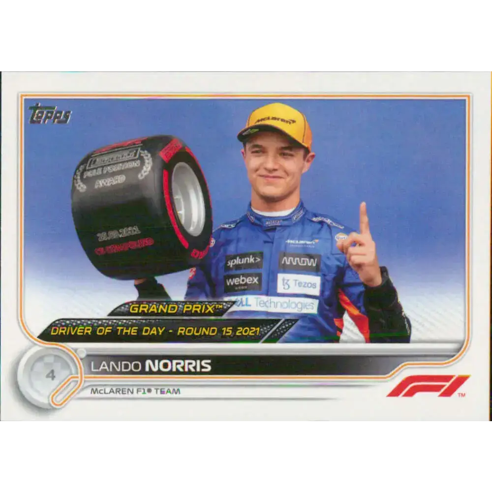 2022 Topps Formula 1 #186 Lando Norris NM-MT Racing Card - Racing Card Single