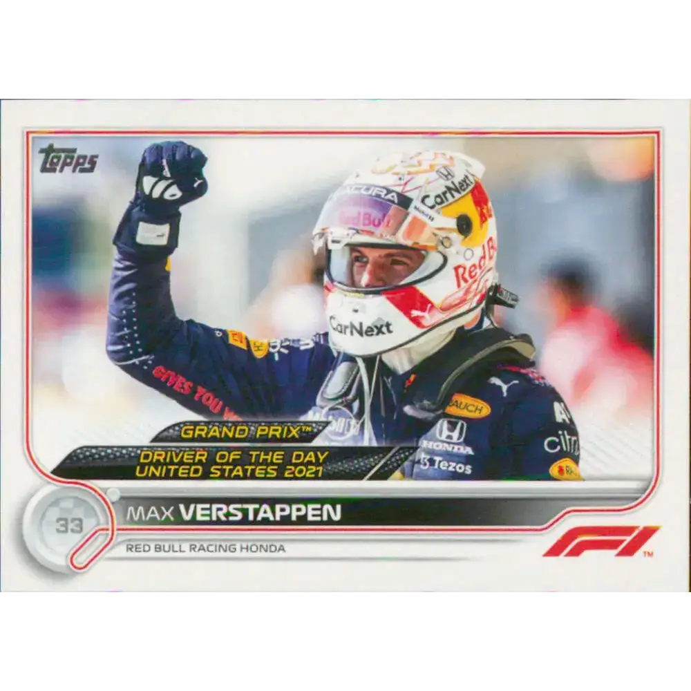 2022 Topps Formula 1 #188 Max Verstappen NM-MT Racing Card - Racing Card Single