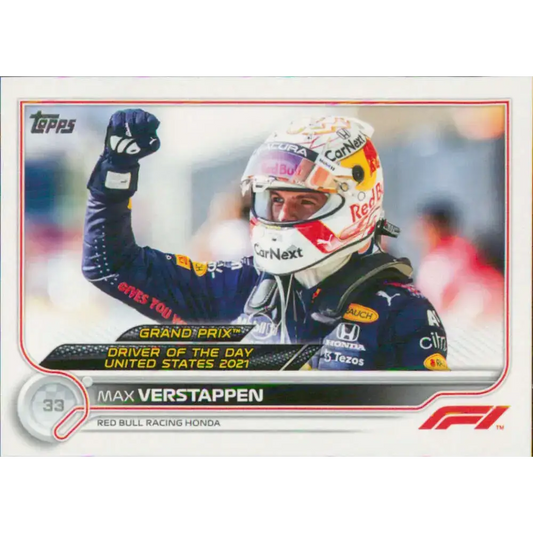 2022 Topps Formula 1 #188 Max Verstappen NM-MT Racing Card - Racing Card Single