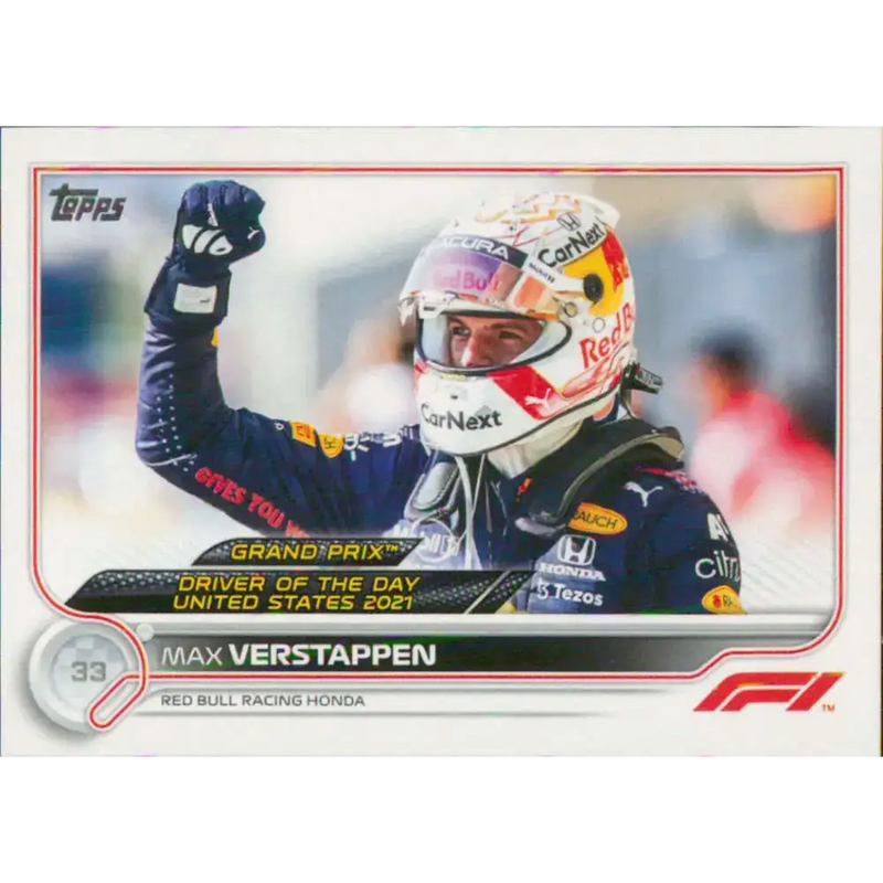 2022 Topps Formula 1 #188 Max Verstappen NM-MT Racing Card - Racing Card Single