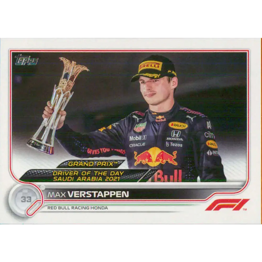 2022 Topps Formula 1 #192 Max Verstappen NM-MT Racing Card - Racing Card Single