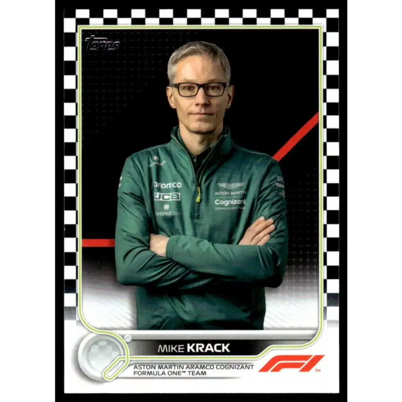 2022 Topps Formula 1 Checker Flag #101 Mike Krack NM-MT Racing Card - Racing Card Single