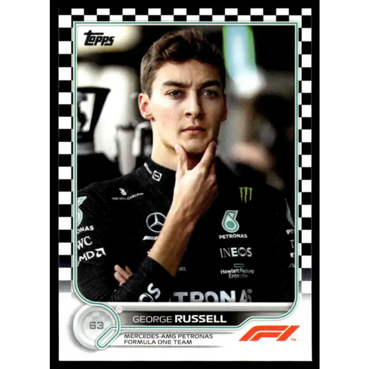 2022 Topps Formula 1 Checker Flag #18 George Russell NM-MT Racing Card - Racing Card Single