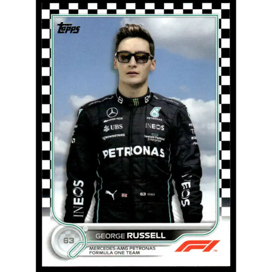 2022 Topps Formula 1 Checker Flag #20 George Russell NM-MT Racing Card - Racing Card Single
