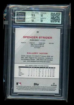 2022 Topps Gallery Spencer Strider #66 RC Baseball Arena Club 10