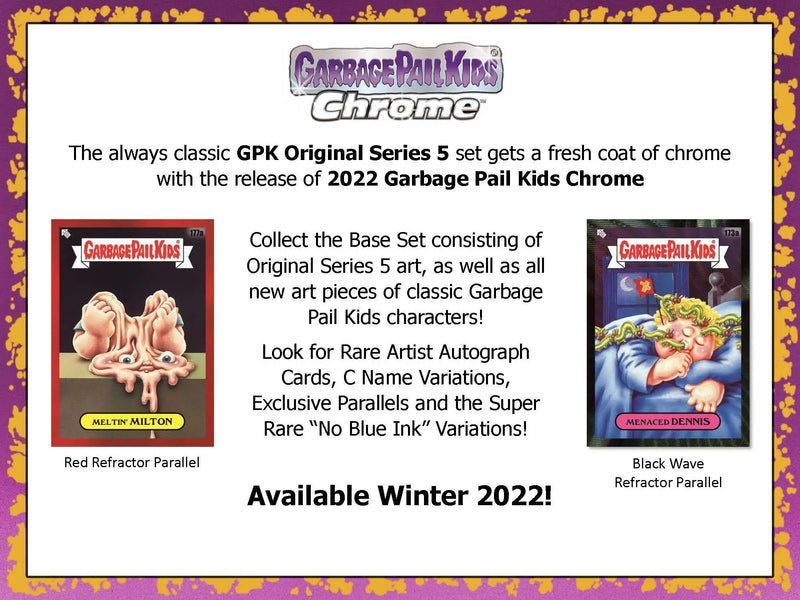 2022 Topps Garbage Pail Kids Chrome Hobby Box GPK Original Series 5 - Non-Sport Sealed