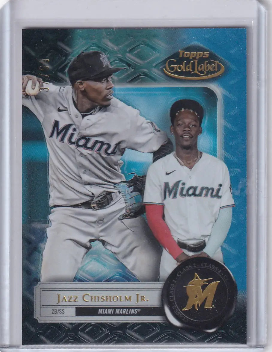 2022 Topps Gold Label 37/99 Blue Class 2 #83 Jazz Chisholm Jr. - Miami Marlins - Baseball Card Single
