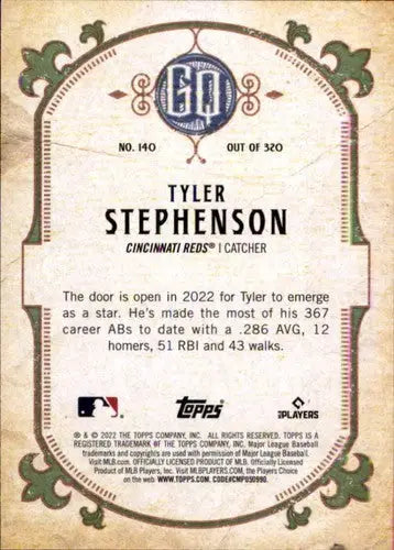 2022 Topps Gypsy Queen Tyler Stephenson Reds baseball card NM-MT product ID 44875