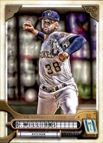 Baseball card featuring a pitcher from 2022 Topps Gypsy Queen Devin Williams Brewers