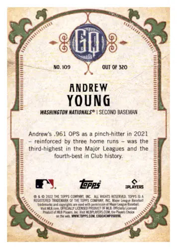 2022 Topps Gypsy Queen Green #109 Andrew Young NM-MT Nationals ID:44238 - Baseball Card Single