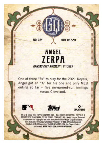 2022 Topps Gypsy Queen Green #224 Angel Zerpa NM-MT RC Rookie Royals ID:44240 - Baseball Card Single