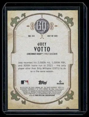 2022 Topps Gypsy Queen Joey Votto #154 Baseball - Baseball Card Single