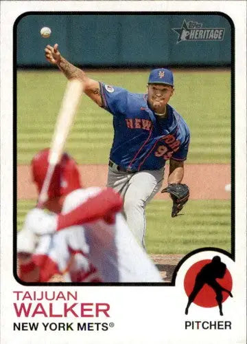 2022 Topps Heritage #126 Taijuan Walker NM-MT Mets ID:41249 - Baseball Card Single
