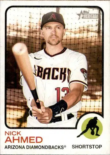2022 Topps Heritage #135 Nick Ahmed NM-MT Diamondbacks ID:41253 - Baseball Card Single