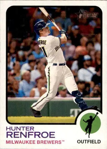 Original gloss of Hunter Renfroe baseball card from 2022 Topps Heritage series