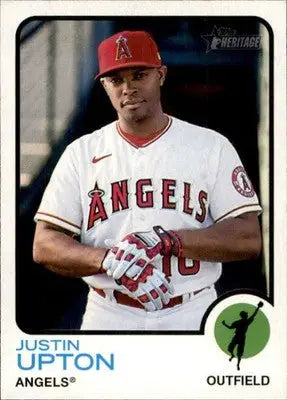2022 Topps Heritage #17 Justin Upton NM-MT Angels ID:41172 - Baseball Card Single