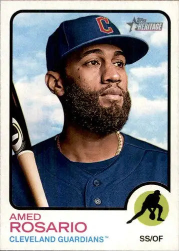 Original gloss Baseball card of Amed Rosario from 2022 Topps Heritage series