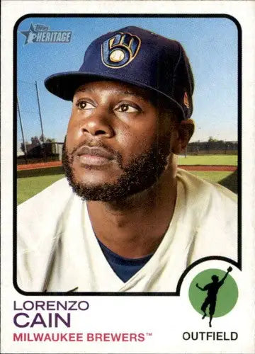 2022 Topps Heritage #174 Lorenzo Cain NM-MT Brewers ID:41281 - Baseball Card Single