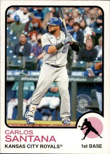 2022 Topps Heritage #191 Carlos Santana NM-MT Royals ID:41292 - Baseball Card Single