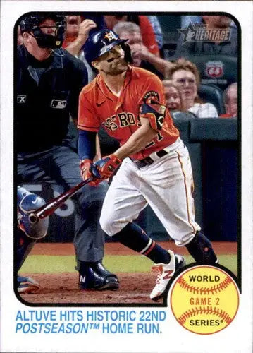 Original gloss Baseball card featuring Jose Altuve from 2022 Topps Heritage collection