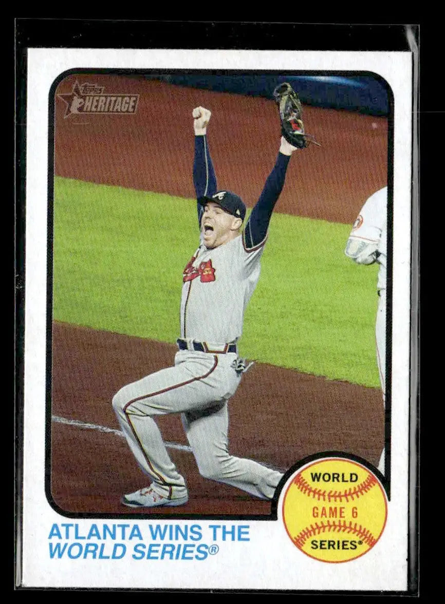 2022 Topps Heritage #210 Atlanta Wins the World Series - Baseball Card Single
