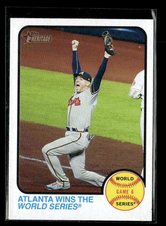 2022 Topps Heritage #210 Atlanta Wins the World Series - Baseball Card Single