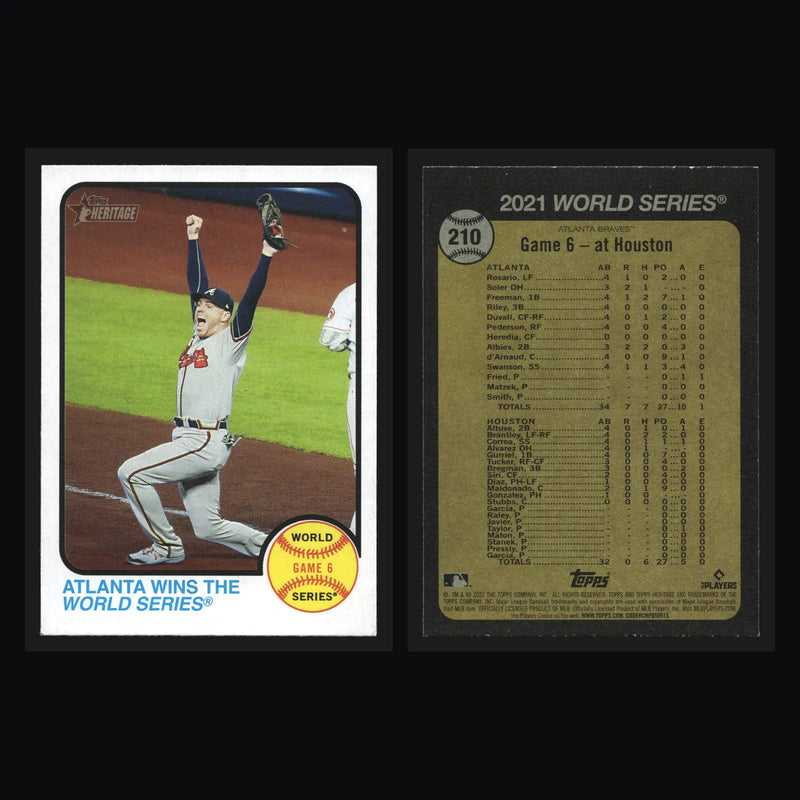 2022 Topps Heritage #210 Freddie Freeman Braves Atlanta Wins the World Series