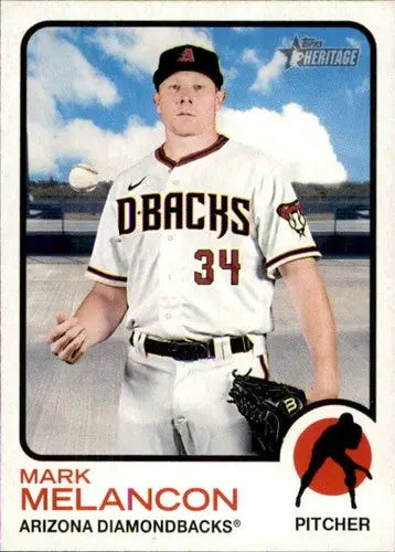 Original gloss Topps Heritage baseball card of Mark Melancon Diamondbacks ID 76601