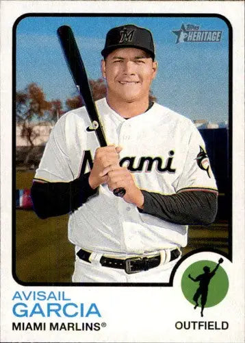 Original gloss Baseball card of Avisail Garcia from 2022 Topps Heritage series