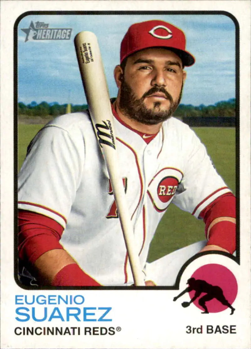 2022 Topps Heritage #27 Eugenio Suarez NM-MT Reds ID:41176 - Baseball Card Single