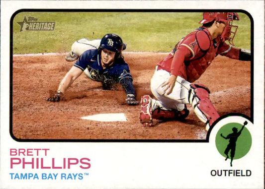 2022 Topps Heritage #28 Brett Phillips NM-MT Rays ID:41178 - Baseball Card Single