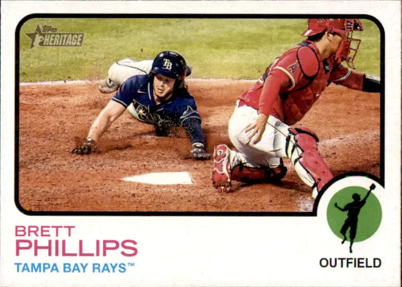2022 Topps Heritage #28 Brett Phillips NM-MT Rays ID:41178 - Baseball Card Single