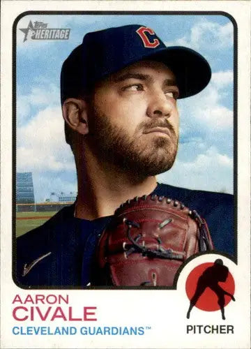2022 Topps Heritage #335 Aaron Civale NM-MT Guardians ID:41372 - Baseball Card Single